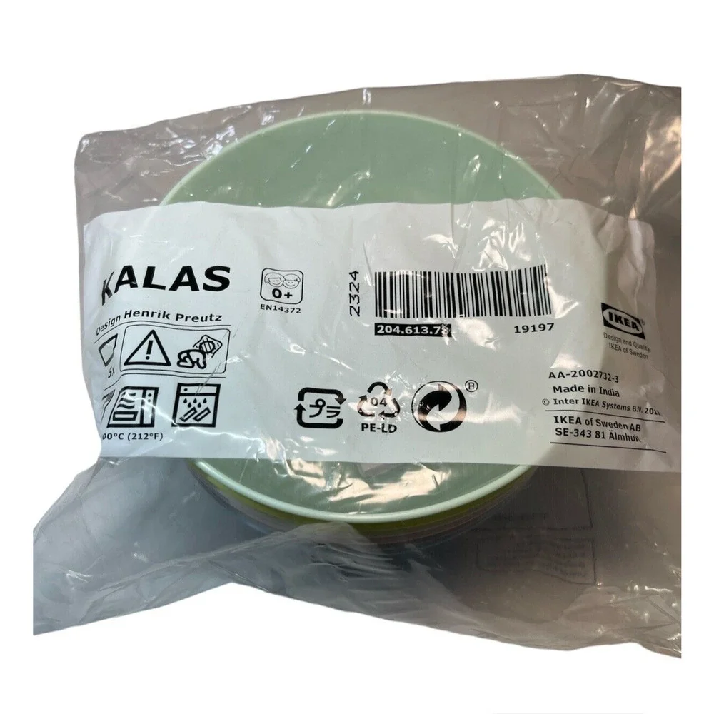 NEW IKEA KALAS 6 Piece Plastic Kid's Children's Babies Pastel Bowls Set Lot